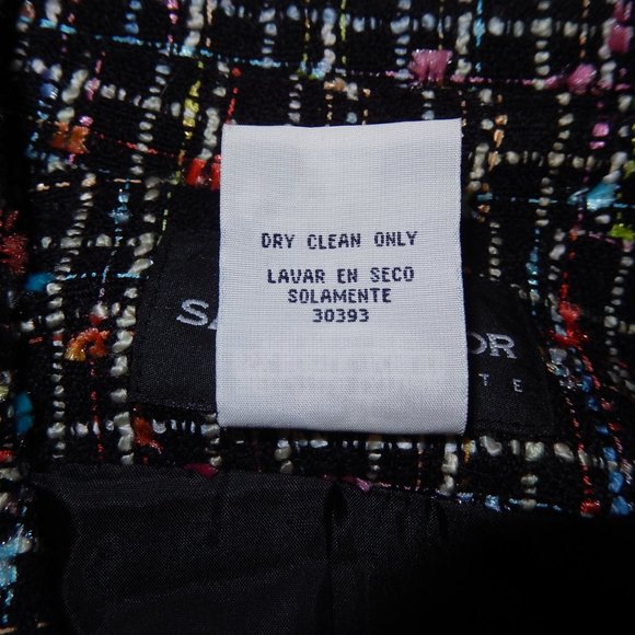Sag Harbor Blazer 4 Petite 4P Black Multi Tweed Zip Lined Jacket Top New! - Picture 7 of 7